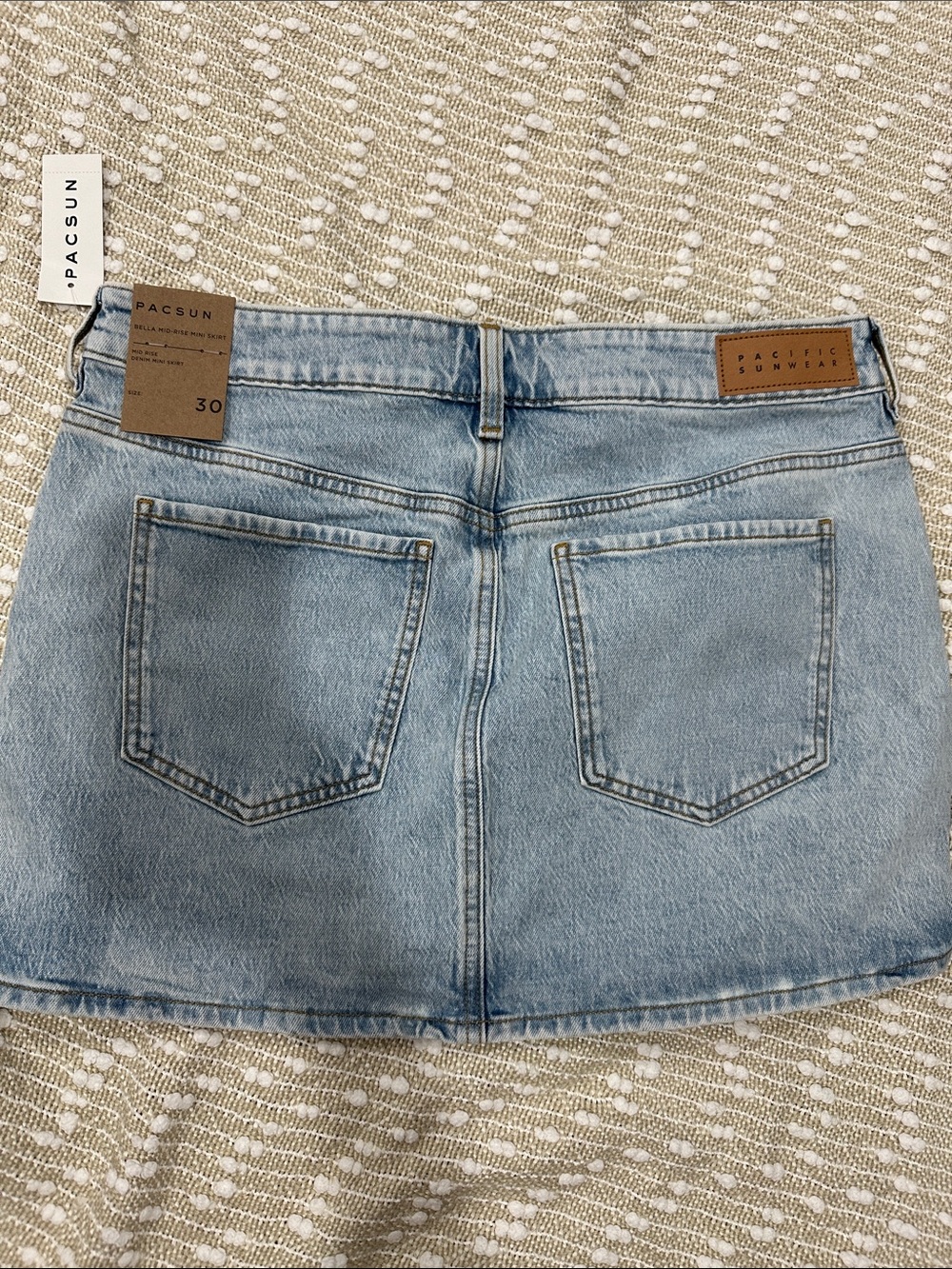 PacSun Light Wash Denim Mini Skirt